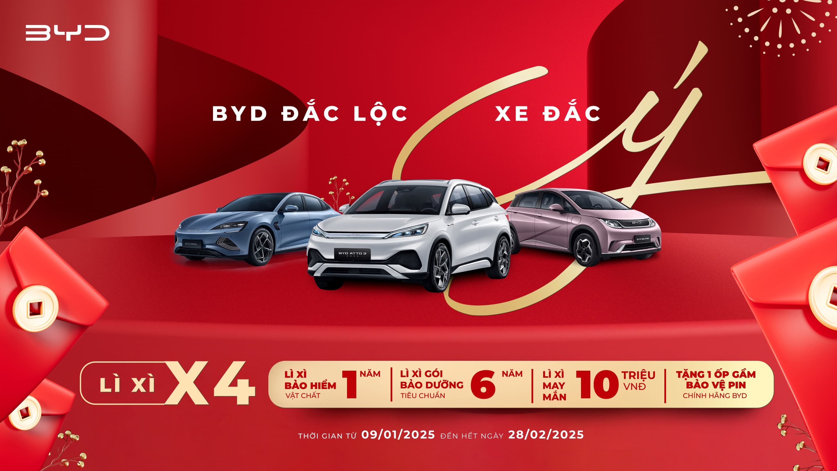 Chương trình ưu đãi Tết Ất Tỵ 2025 – BYD Đắc Lộc, Xe Đắc Ý